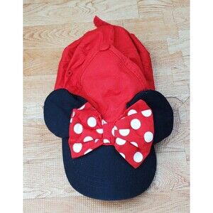 Disney Parks Minnie Mouse Girls Baseball Cap Hat with Ears Bow OSFM Youth